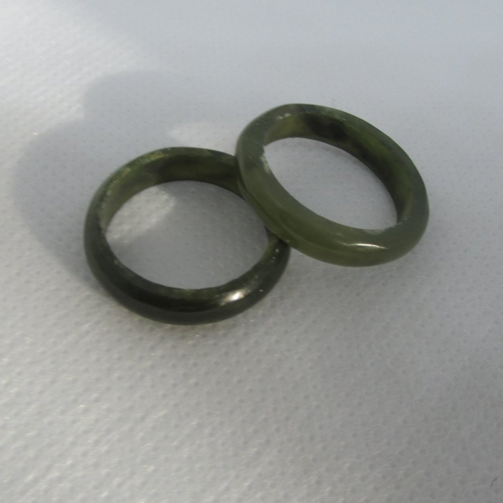 Natural Canadian JADE Rings two couples bands